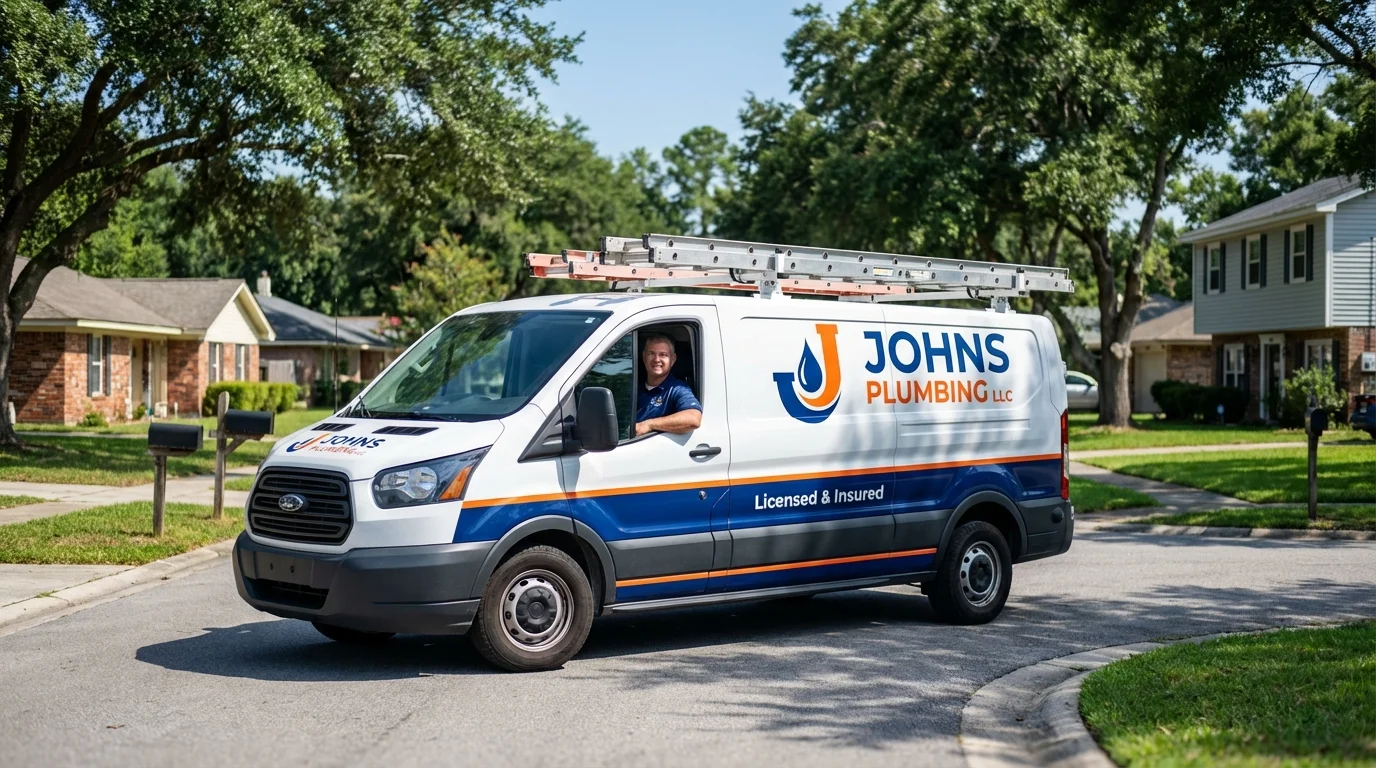 Johns Plumbing LLC service van in Dickeyville, WI